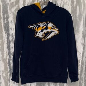NHL Predators Navy Blue Pullover Hoodie Youth Size Large 🔥 P1